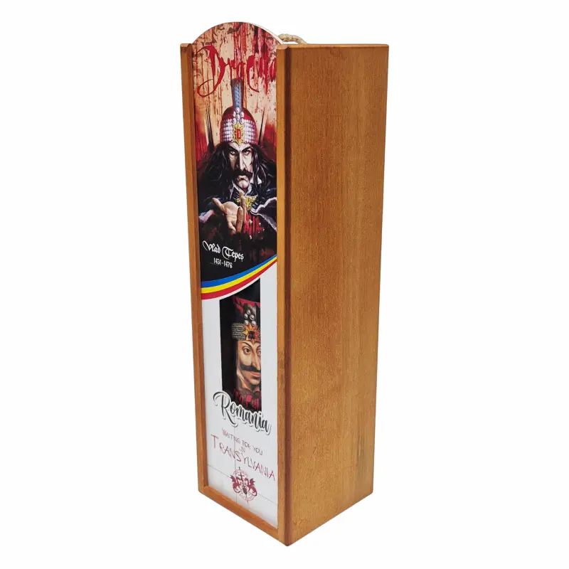 Dracula, vlad tepes, romania, cutie personalizata cu sticla vin